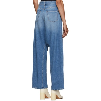 Shop Mm6 Maison Margiela Blue Baggy Crotch Jeans In 976 Denim