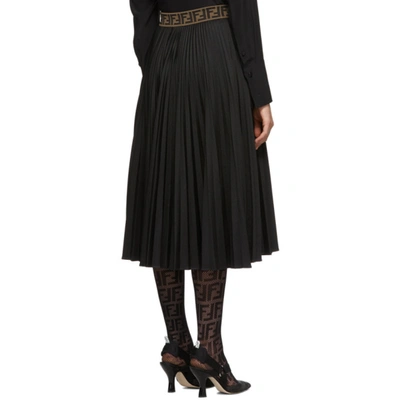 Shop Fendi Black 'forever ' Pleated Skirt