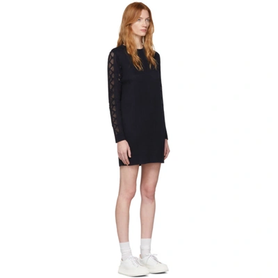 Shop See By Chloé Navy Lace Sweater Dress In 4c3 Ink Nav