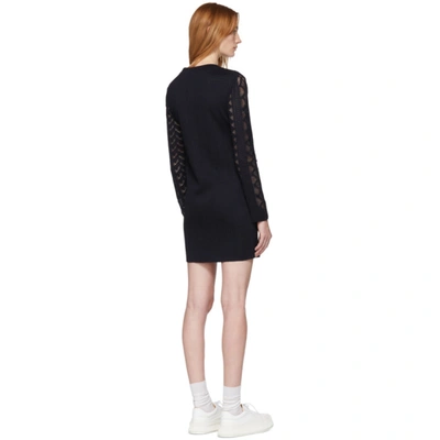 Shop See By Chloé Navy Lace Sweater Dress In 4c3 Ink Nav