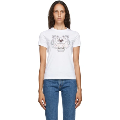 Shop Kenzo White Tiger T-shirt In 01 White