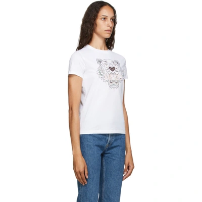 Shop Kenzo White Tiger T-shirt In 01 White