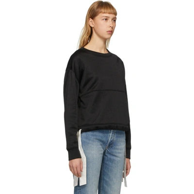 Shop Moncler Black Tie Girocollo Sweatshirt In 999 Black