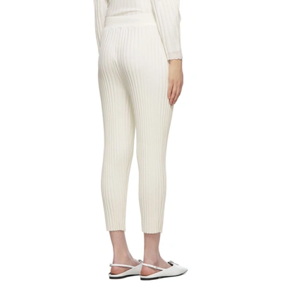 Shop Stella Mccartney White Wool Ribbed Lounge Pants In 9503 Ivory