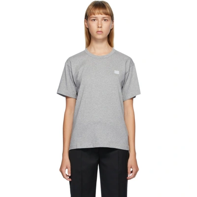 Shop Acne Studios Grey Nash Face T-shirt In X92 Lt Grey