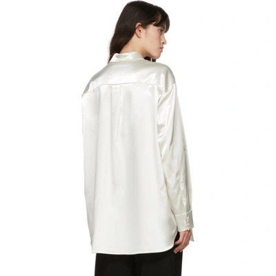 Shop Jil Sander Off-white Wool Satin Nadir Shirt In 106 Ivory