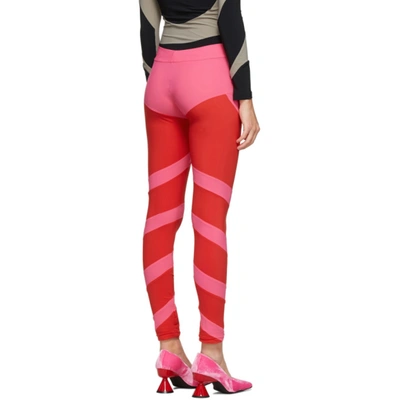 Shop Paula Canovas Del Vas Red & Pink Lycra Leggings In Red/pink