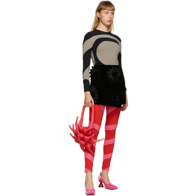 Shop Paula Canovas Del Vas Red & Pink Lycra Leggings In Red/pink