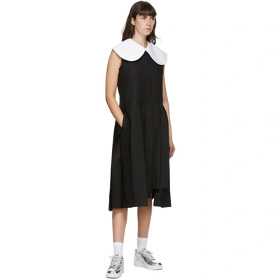 Shop Comme Des Garçons Black Large Collar Dress In 1 Black Whi