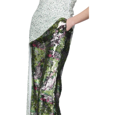 Shop Halpern Multicolor Sequin Stovepipe Trousers In Green Bloss