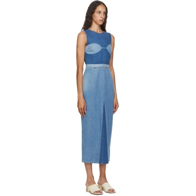 Shop Mm6 Maison Margiela Blue Denim Dress In 981 Denim