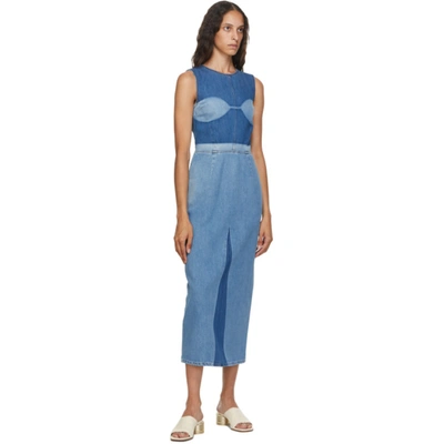 Shop Mm6 Maison Margiela Blue Denim Dress In 981 Denim