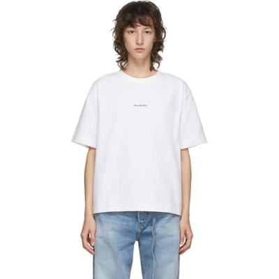 Shop Acne Studios White Logo Print T-shirt