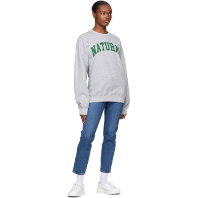 Shop Museum Of Peace And Quiet Grey Print 'natural' Sweatshirt In Heathergrey