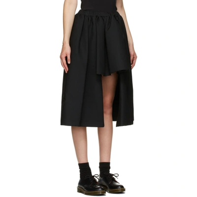 Shop Comme Des Garçons Comme Des Garçons Black Short Front Midi Skirt In 1 Black