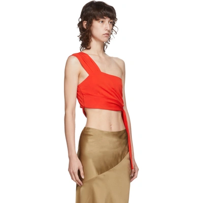 Shop Helmut Lang Red Bandage Top In Helium Pink