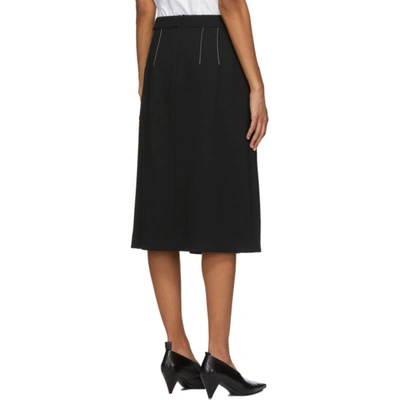 Shop Partow Black Wool Bay Mid-length Skirt