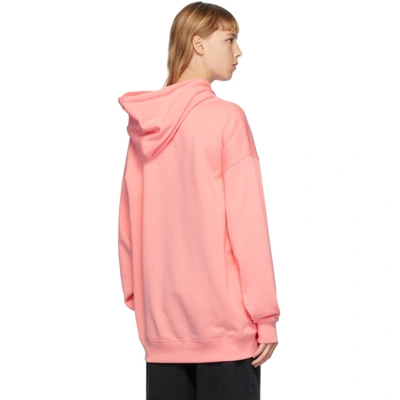 Shop Acne Studios Pink Oversized Patch Hoodie In Ad1 Blush