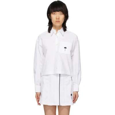 Shop Palm Angels White Boxy Short Shirt