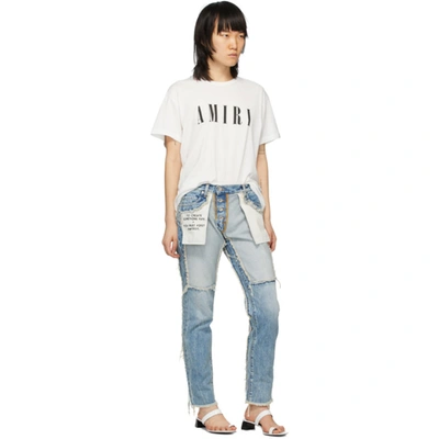 Shop Ben Taverniti Unravel Project Blue Distressed Reversed Boyfriend Fit Jeans