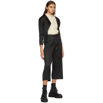 Shop Issey Miyake Pleats Please  Black Basics Cardigan In 15 Black