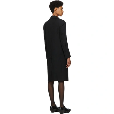 Shop Junya Watanabe Black Wool Double-breasted Coat In 1 Black