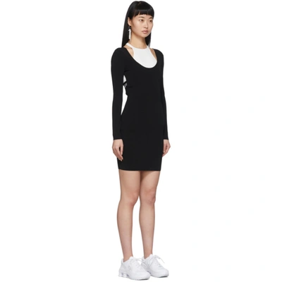 Shop Alexander Wang T Black & White Bi-layer Dress In 995 Blk/wht