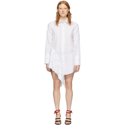 Shop Off-white White Popeline Asymmetrical Dress In White/black