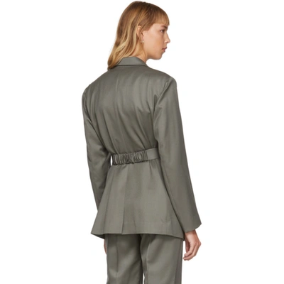 Shop Lvir Khaki Summer Wool Blazer In Khaki Grey