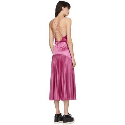 Shop Christopher Kane Purple Lace Slinky Dress In Pink