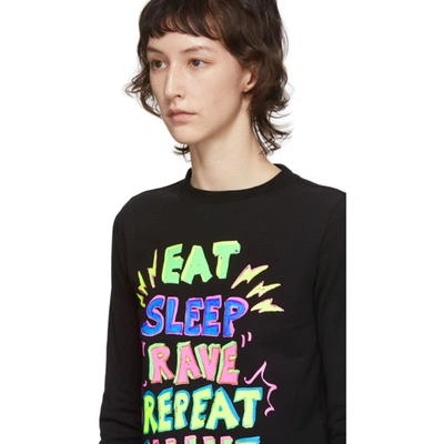 Shop Vetements Black Eat, Sleep, Rave, Repeat Long Sleeve T-shirt