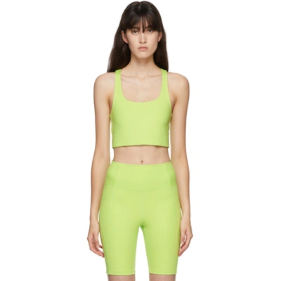 Shop Girlfriend Collective Green Paloma Sports Bra In Lime