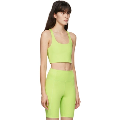 Shop Girlfriend Collective Green Paloma Sports Bra In Lime