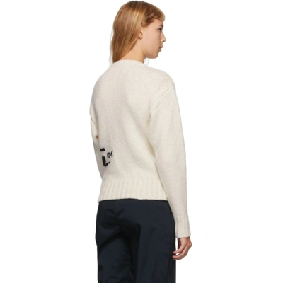 Shop Off-white White Intarsia Logo Sweater In White/black