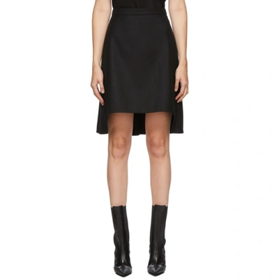 Shop Alexander Mcqueen Black Wool Tail Miniskirt In 1000 Black