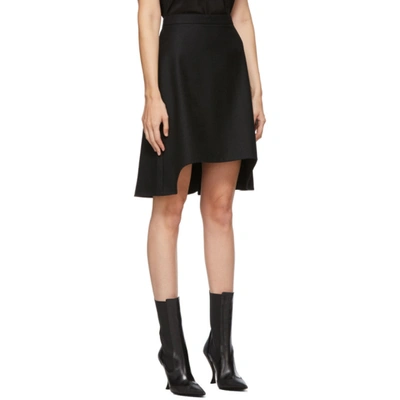 Shop Alexander Mcqueen Black Wool Tail Miniskirt In 1000 Black