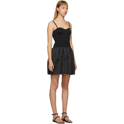 Shop Marina Moscone Black Smocked Bustier Tunic Dress