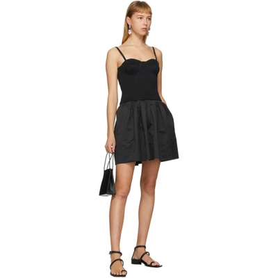 Shop Marina Moscone Black Smocked Bustier Tunic Dress