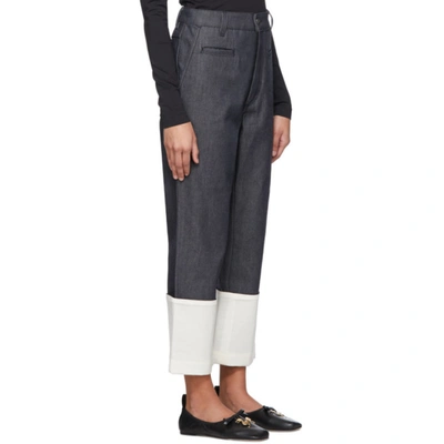 Shop Loewe Navy Fisherman Jeans In 5110 Navy