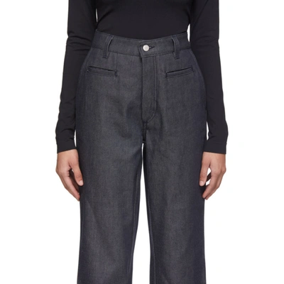 Shop Loewe Navy Fisherman Jeans In 5110 Navy