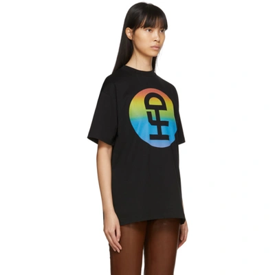 Shop Honey Fucking Dijon Black Large Rainbow Logo T-shirt In 1 Black