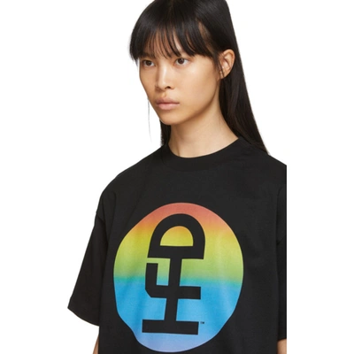 Shop Honey Fucking Dijon Black Large Rainbow Logo T-shirt In 1 Black