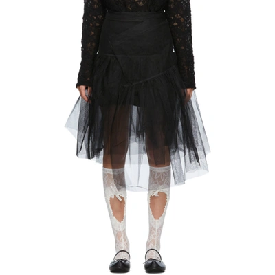 Shop Shushu-tong Ssense Exclusive Black Two-layer Skirt