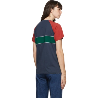 Shop Wales Bonner Multicolor George T-shirt In Blue/green/