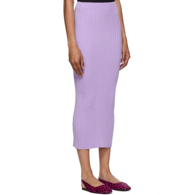 Shop Mm6 Maison Margiela Purple Tight Knit Skirt In 375 Lilac