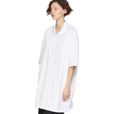 Shop Random Identities White Oversized Cut-out Polo