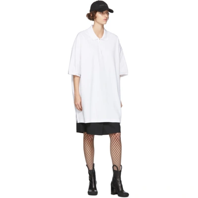 Shop Random Identities White Oversized Cut-out Polo