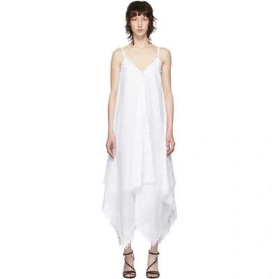Shop Erdem White Eyelet Feliza Waterfall Dress