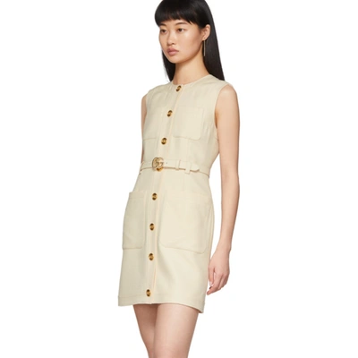 Shop Gucci Beige Cady Vest Dress In 9205 Garden