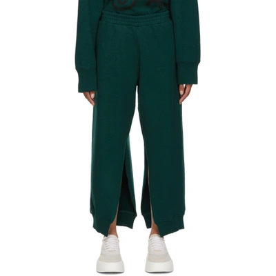 Shop Mm6 Maison Margiela Green Split Seam Lounge Pants In 650 Teal